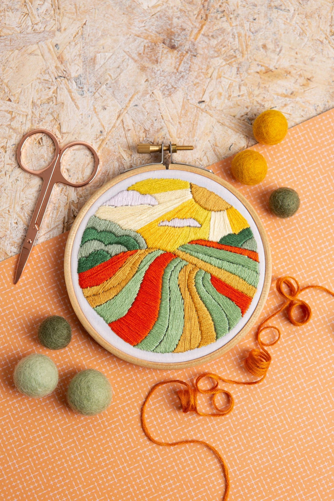 Harvest Time Mini Embroidery Kit | Complete Craft Kit for Beginners - Violet Elizabeth - Haberdashery