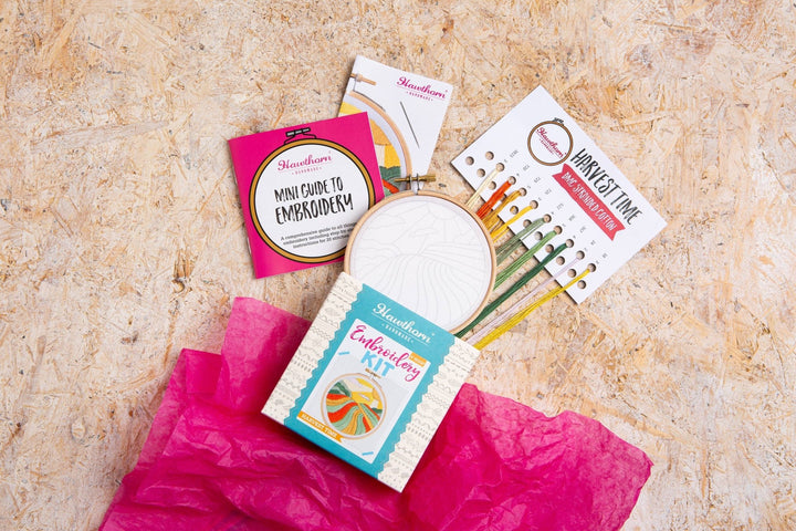 Harvest Time Mini Embroidery Kit | Complete Craft Kit for Beginners - Violet Elizabeth - Haberdashery