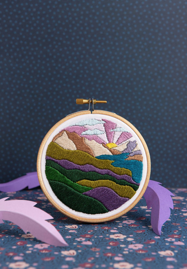 Highland Hike Mini Embroidery Kit | Complete Craft Kit for Beginners - Violet Elizabeth - Haberdashery