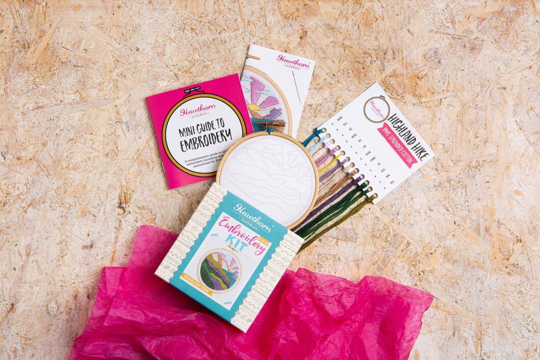 Highland Hike Mini Embroidery Kit | Complete Craft Kit for Beginners - Violet Elizabeth - Haberdashery