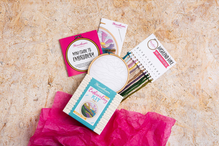 Highland Hike Mini Embroidery Kit | Complete Craft Kit for Beginners - Violet Elizabeth - Haberdashery