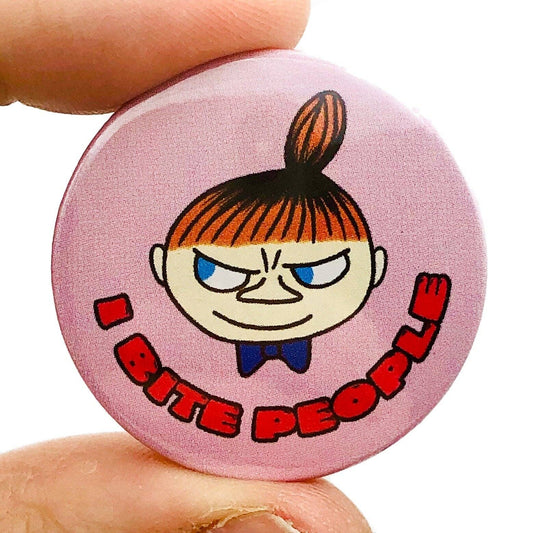 I Bite People Button Pin Badge - Violet Elizabeth - 