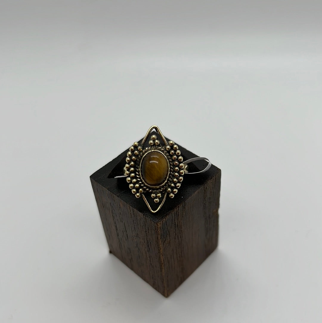 Aztec Brass Ring: Various Stones - Violet Elizabeth