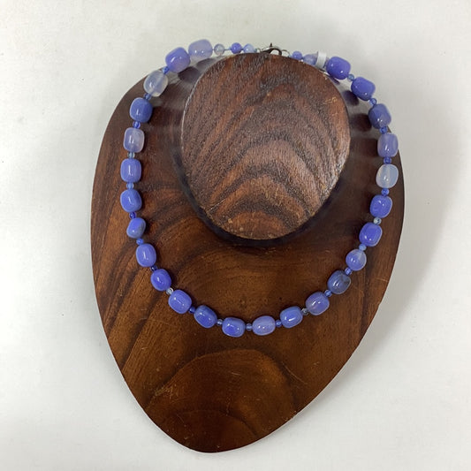 Blue Agate Bead necklace - Violet Elizabeth