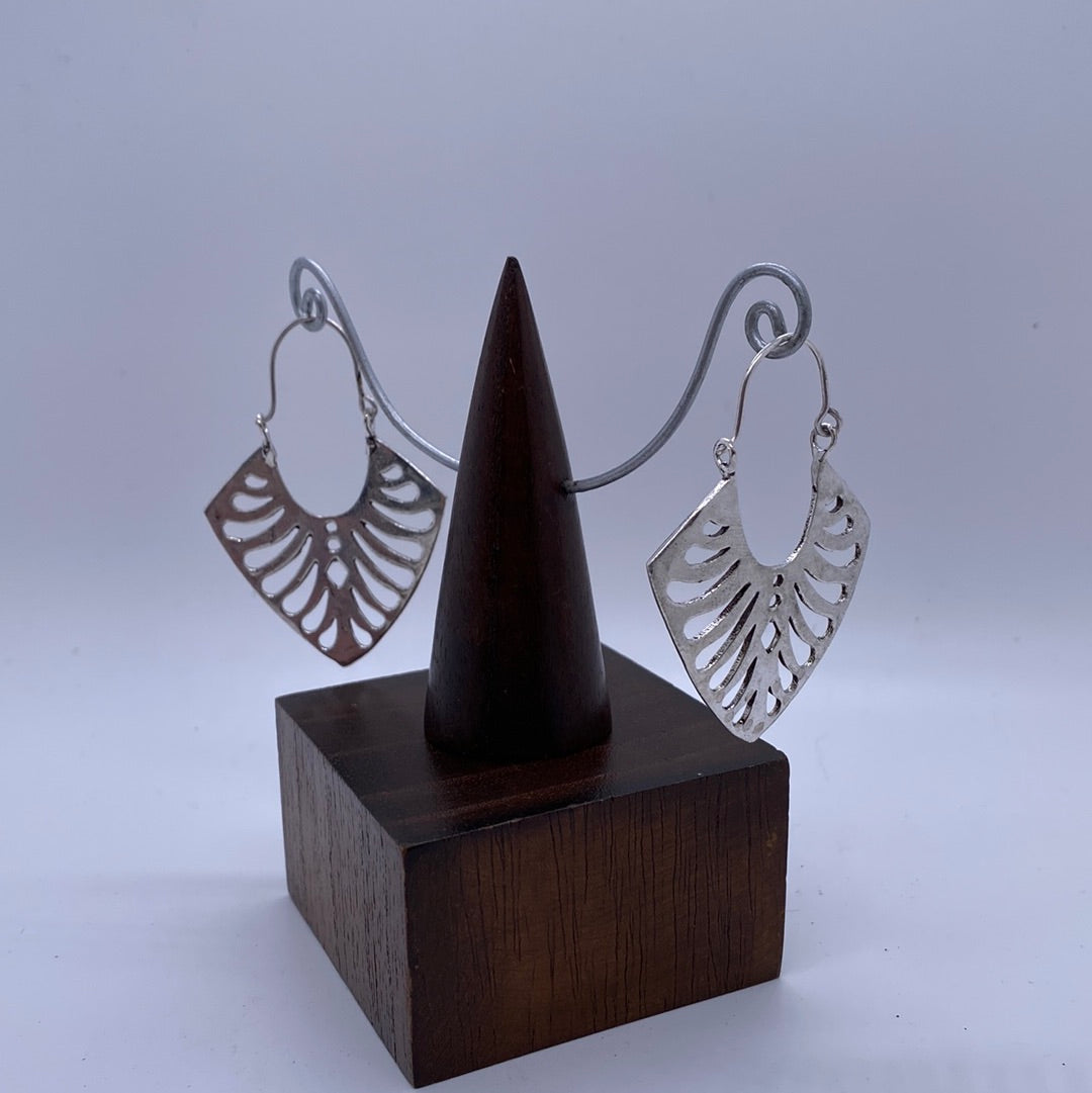 Brass & Silver leaf earring large - Violet Elizabeth