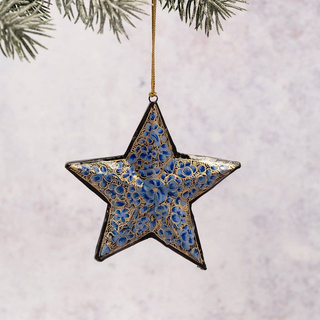 Indian Floral 8 3D Hanging Star - Violet Elizabeth - Christmas Decorations