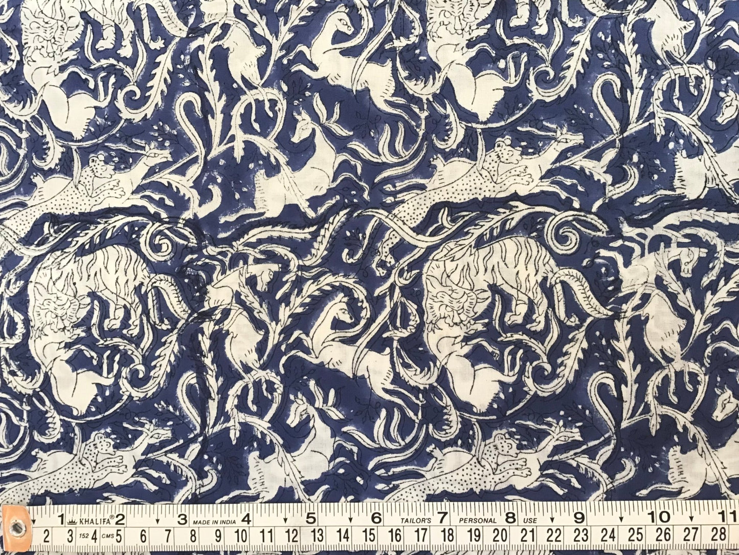 indigo hunt organic cotton Block Printed Fabric - Violet Elizabeth - Haberdashery