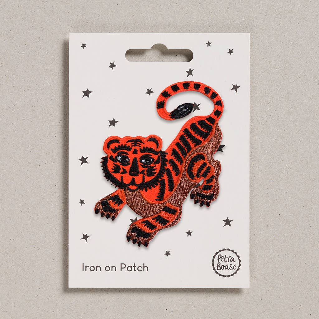Iron on Patch - Crouching Tiger - Violet Elizabeth - 