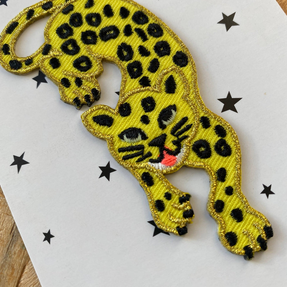 Iron on Patch - Leaping Leopard - Violet Elizabeth - 