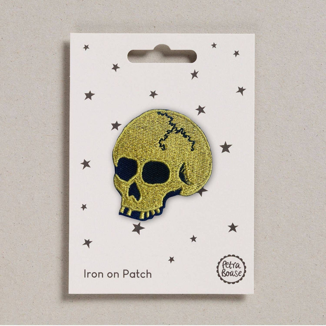 Iron on Patch (Pack of 6) - Gold Skull - Violet Elizabeth - 