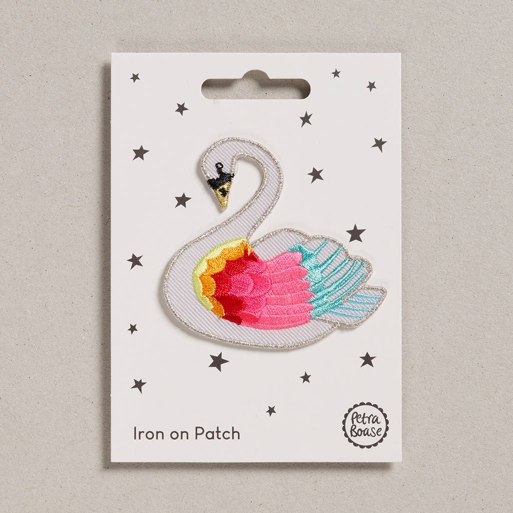 Iron on Patch - Pack of 6 - Rainbow Swan - Violet Elizabeth - 