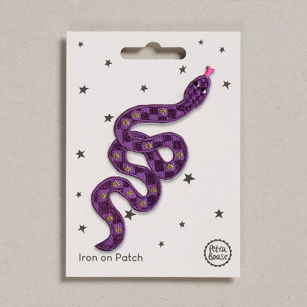 Iron on Patch - Purple Snake - Violet Elizabeth - 