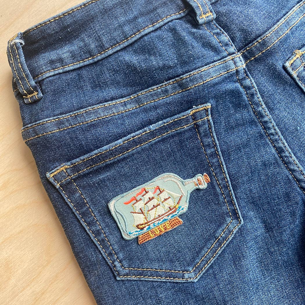 Iron on Patch - Ship In A Bottle - Violet Elizabeth - 