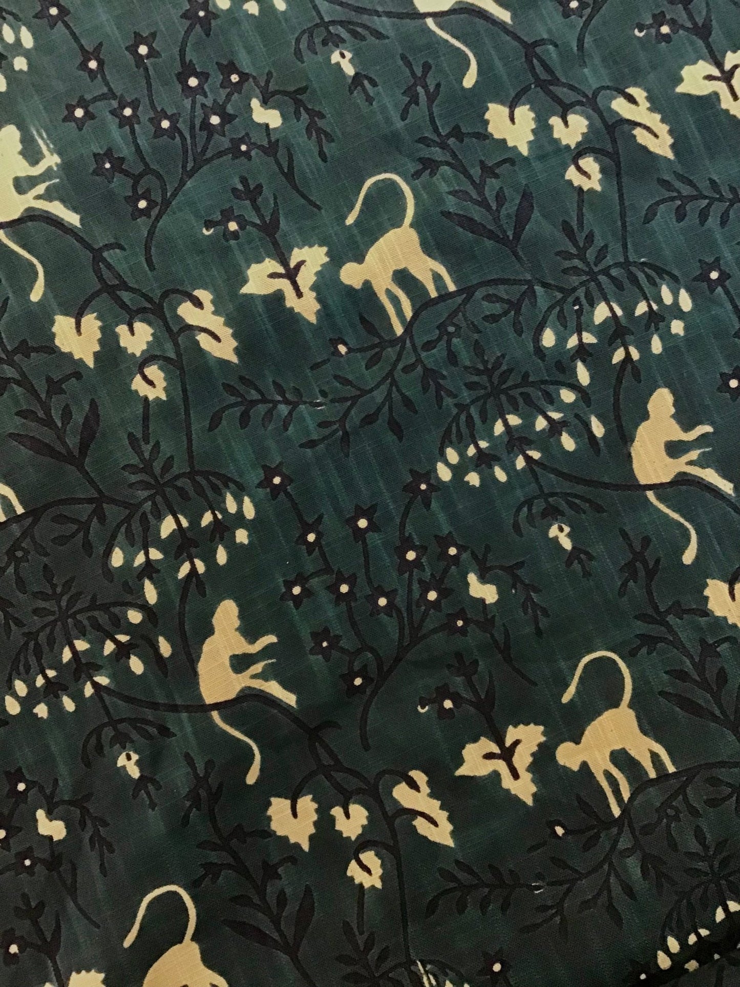 Jungle monkey Screen Printed Fabric 100% Cotton - Violet Elizabeth - Haberdashery