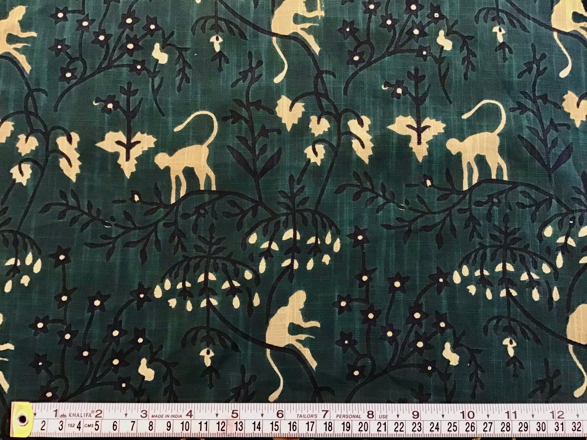 Jungle monkey Screen Printed Fabric 100% Cotton - Violet Elizabeth - Haberdashery
