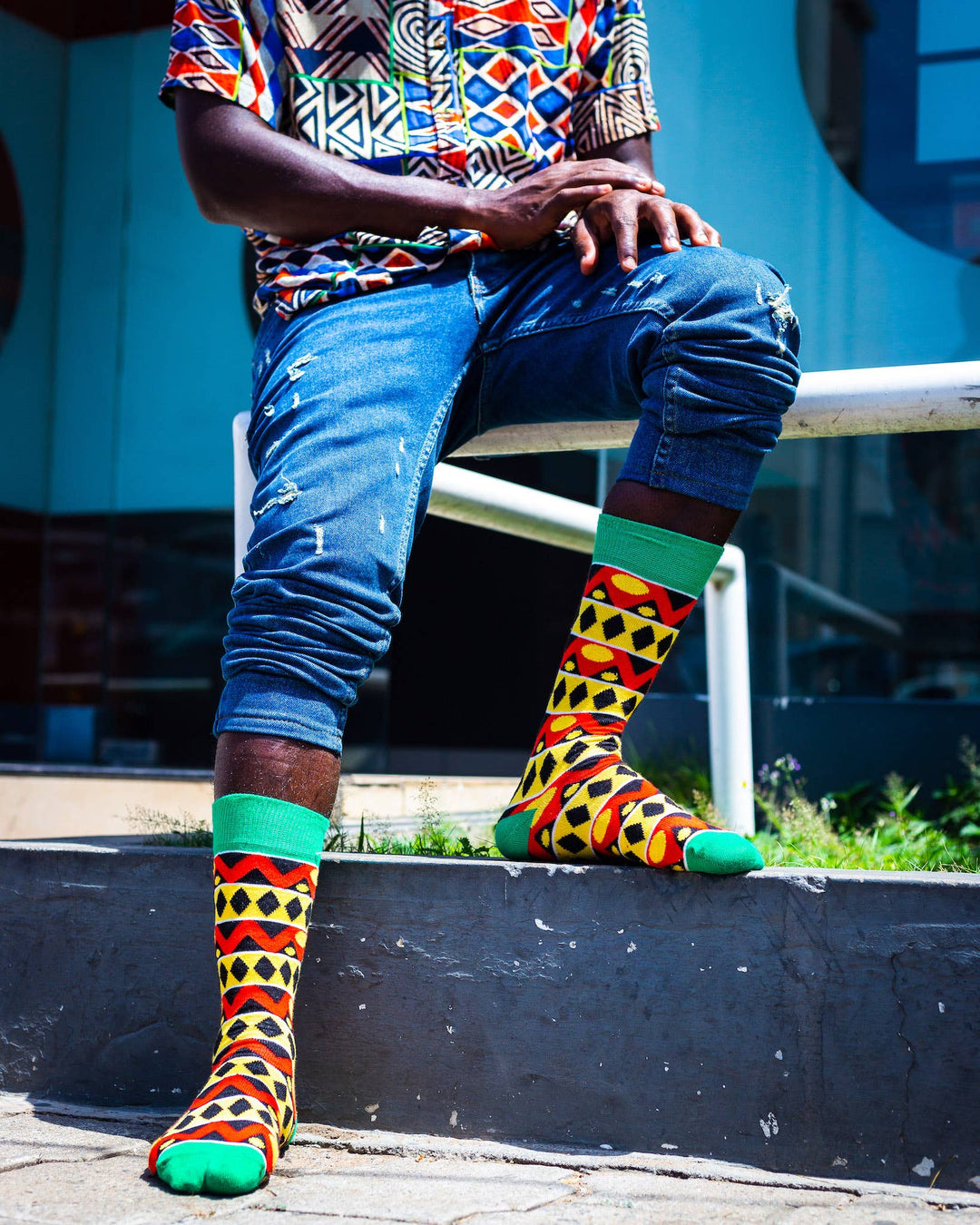 Kizomba  Kente Socks: Large - US 8 - 13 (EU 41 - 46) - Violet Elizabeth - Clothing