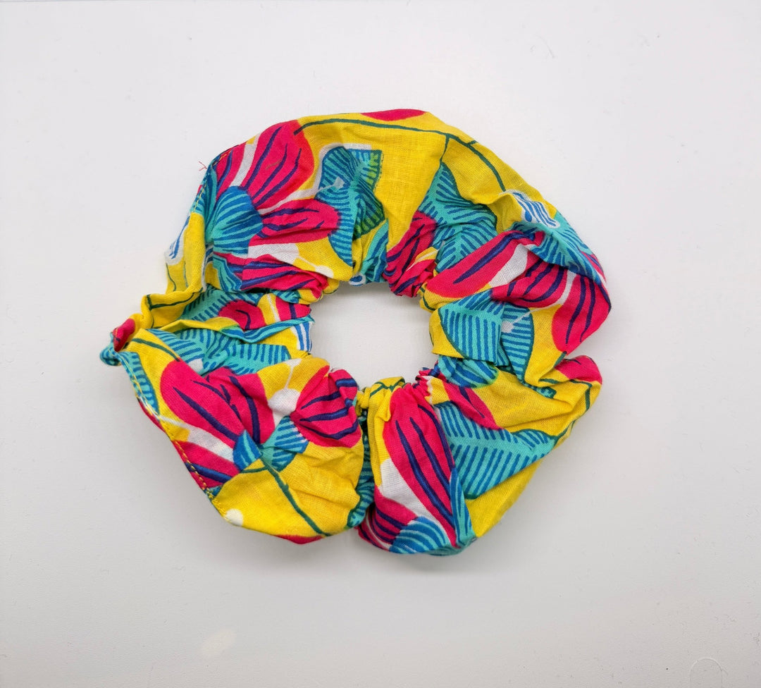 Large Tropical Cotton Scrunchie