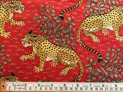 Leopard night out Screen Printed Fabric 100% Cotton - Violet Elizabeth - Haberdashery