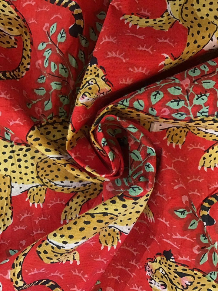 Leopard Night Out Screen Printed Screen Printed Cotton Fabric