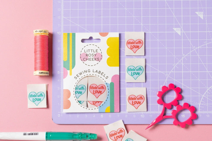 MADE WITH LOVE - Sewing Labels Tags - Violet Elizabeth - Haberdashery