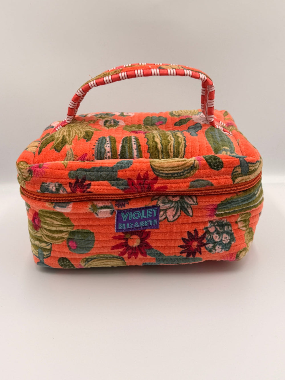 Mammillaria Velvet Printed Cotton Vanity Bag