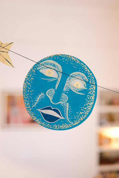Man on the Moon Sewn Garland - Violet Elizabeth - 