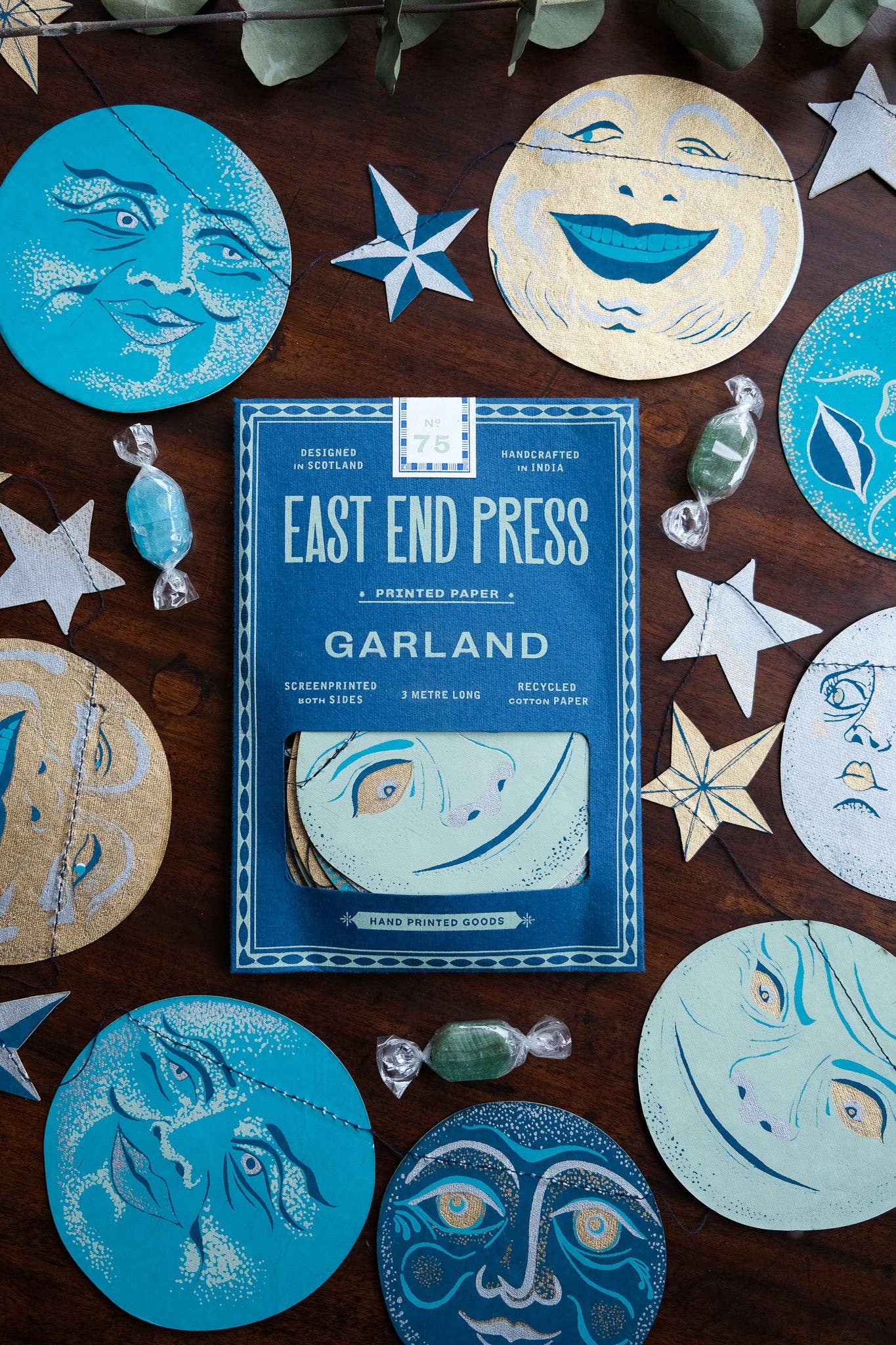 Man on the Moon Sewn Garland - Violet Elizabeth - 