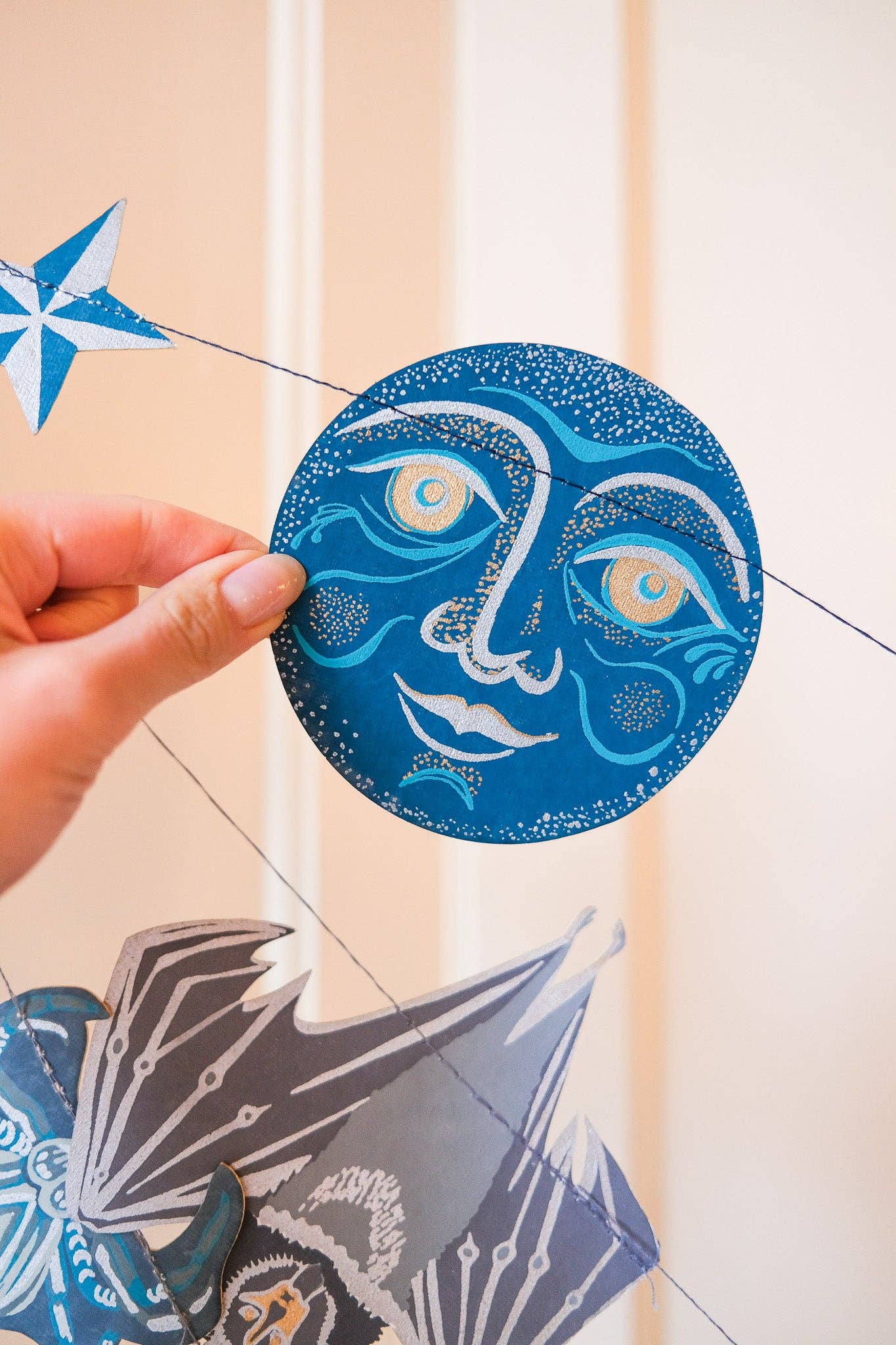 Man on the Moon Sewn Garland - Violet Elizabeth - 