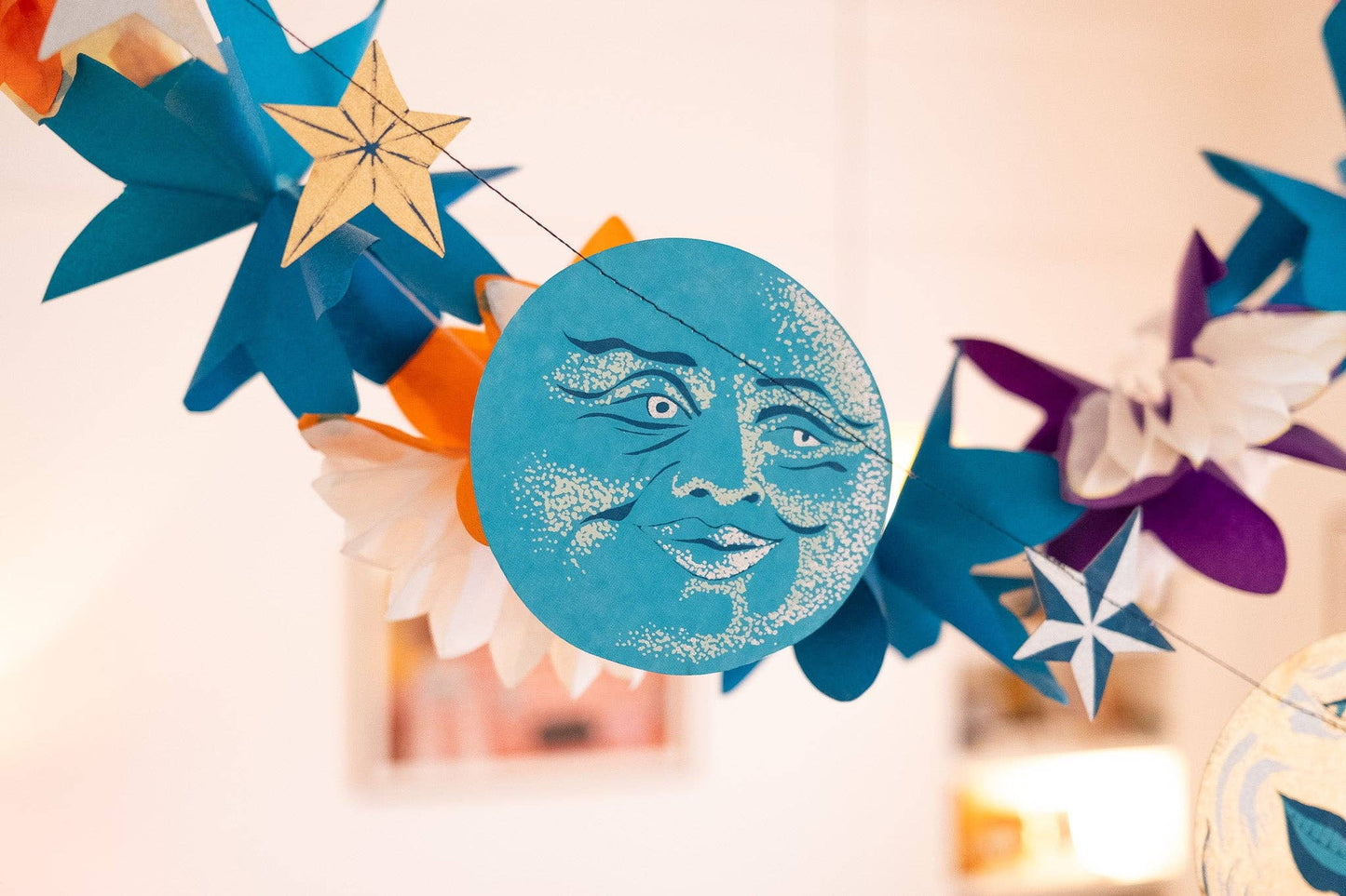 Man on the Moon Sewn Garland - Violet Elizabeth - 