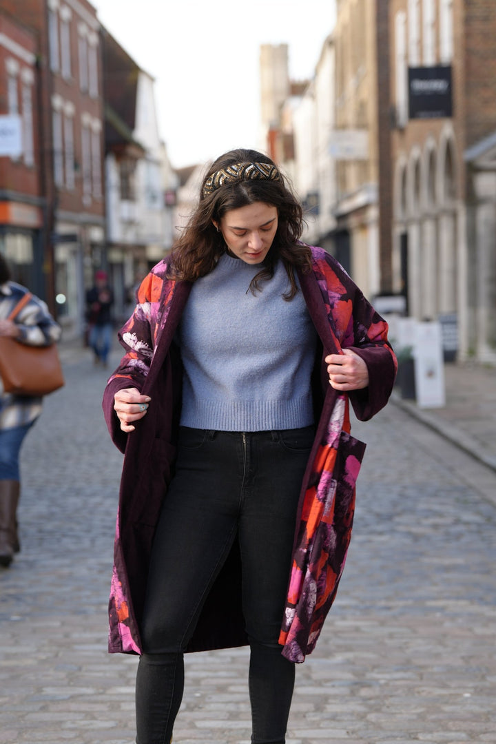 Melongene Velvet Coat: Reversible - Violet Elizabeth - Clothing