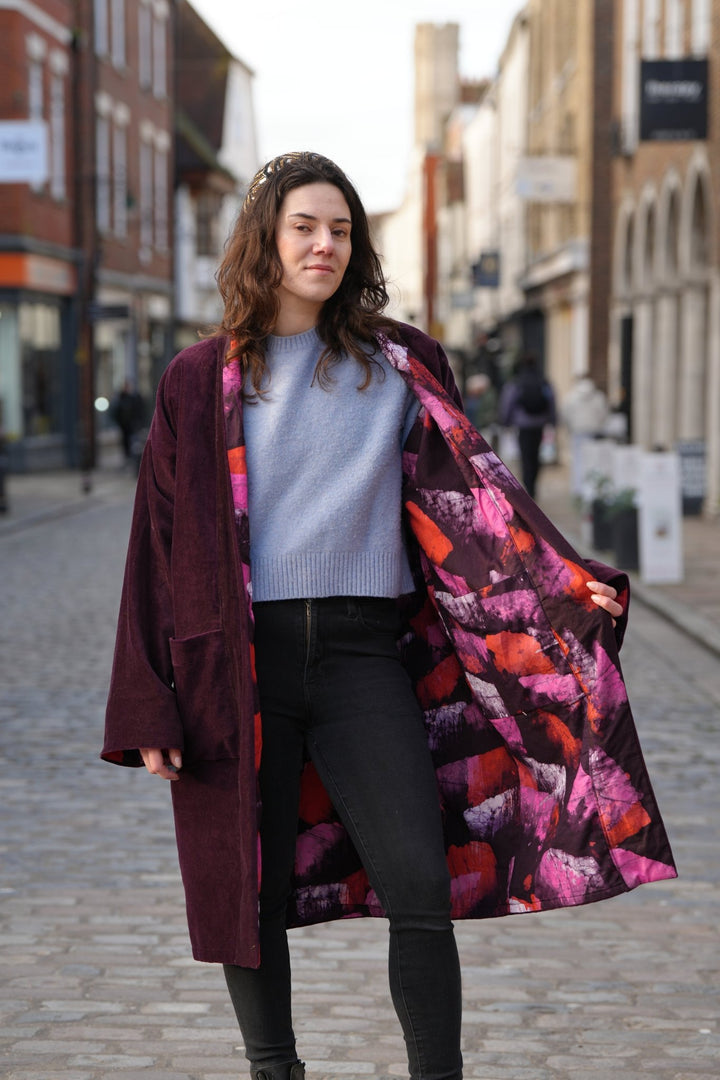 Melongene Velvet Coat: Reversible - Violet Elizabeth - Clothing