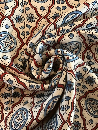 Morrocan tile Mushru cotton/silk blend - Violet Elizabeth - Haberdashery