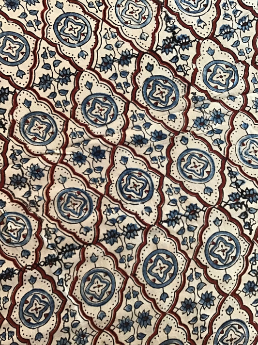 Morrocan tile Mushru cotton/silk blend - Violet Elizabeth - Haberdashery