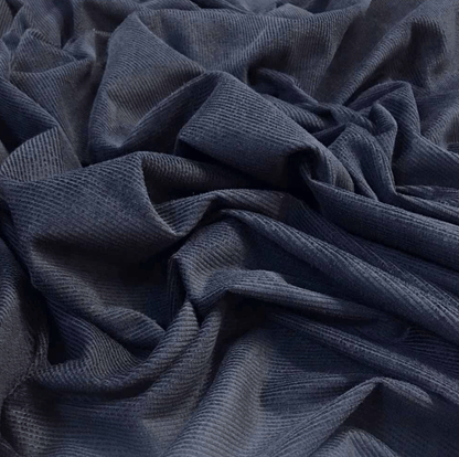 Navy 8 wale cotton corduroy fabric - Violet Elizabeth - Haberdashery