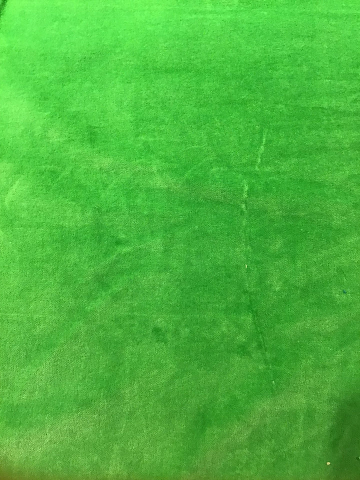 Neon Green Velvet Hand Dyed Fabric 100% Cotton - Violet Elizabeth - Haberdashery