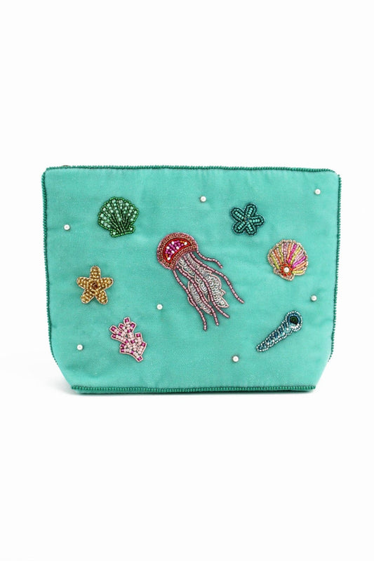 NEW SEA SCENE MEDIUM POUCH - Violet Elizabeth - Apparel & Accessories
