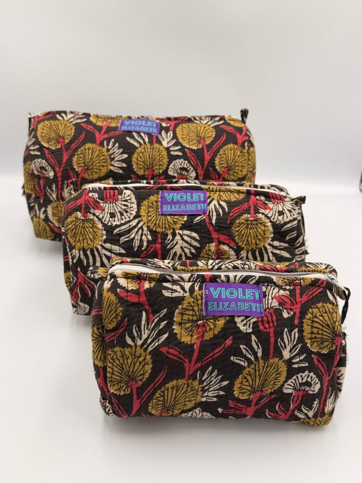 Night Garden Printed Cotton Washbag