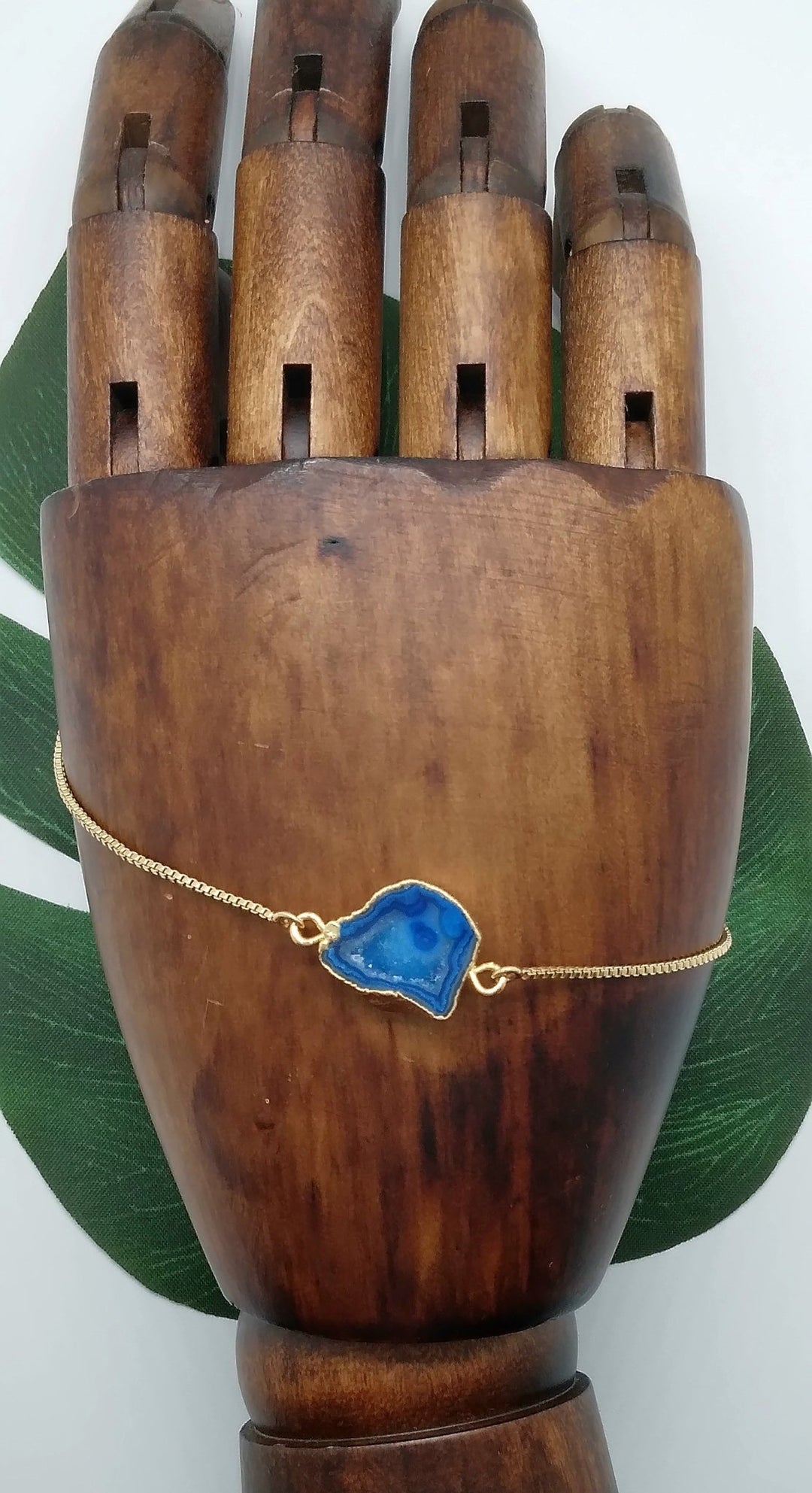 Ocean Blue Half Geode Druzy Bracelet - Violet Elizabeth - Jewellery