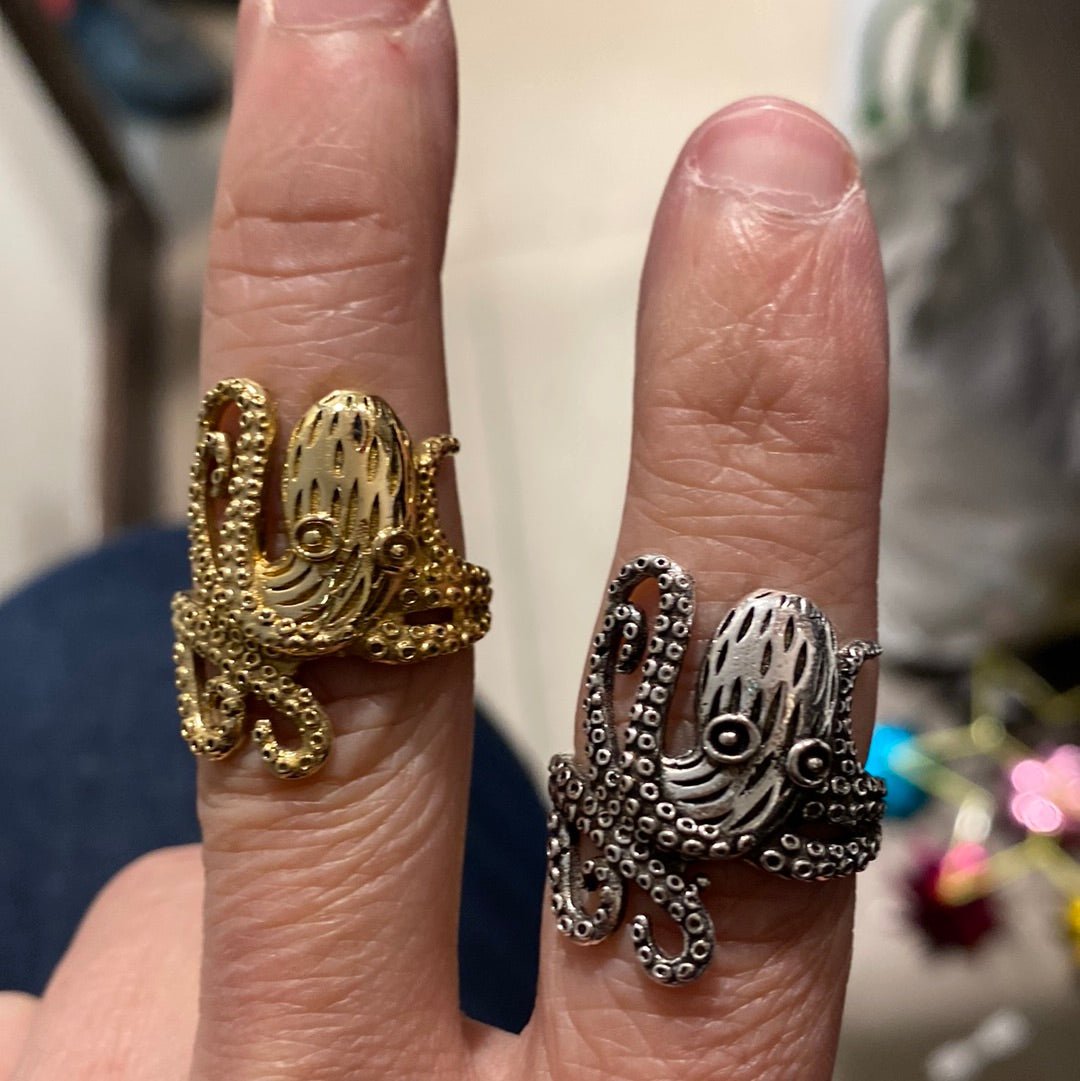 Octopussy Ring In Both Brass And Silver - Violet Elizabeth - Jewellery