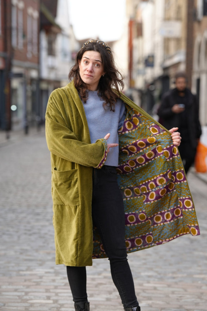 Olivine Velvet Coat: Reversible - Violet Elizabeth - Clothing