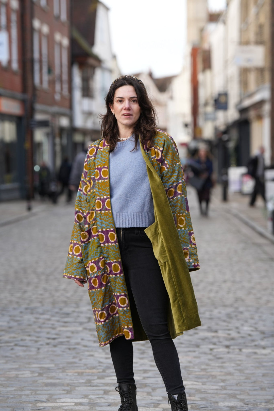 Olivine Velvet Coat: Reversible - Violet Elizabeth - Clothing