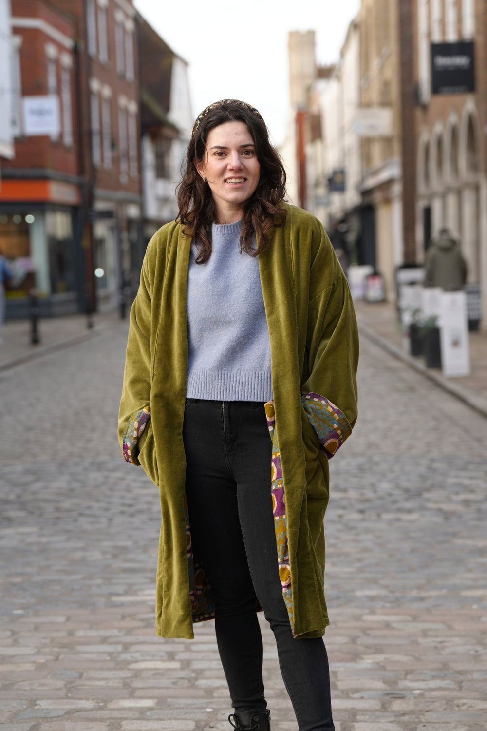 Olivine Velvet Coat: Reversible - Violet Elizabeth - Clothing