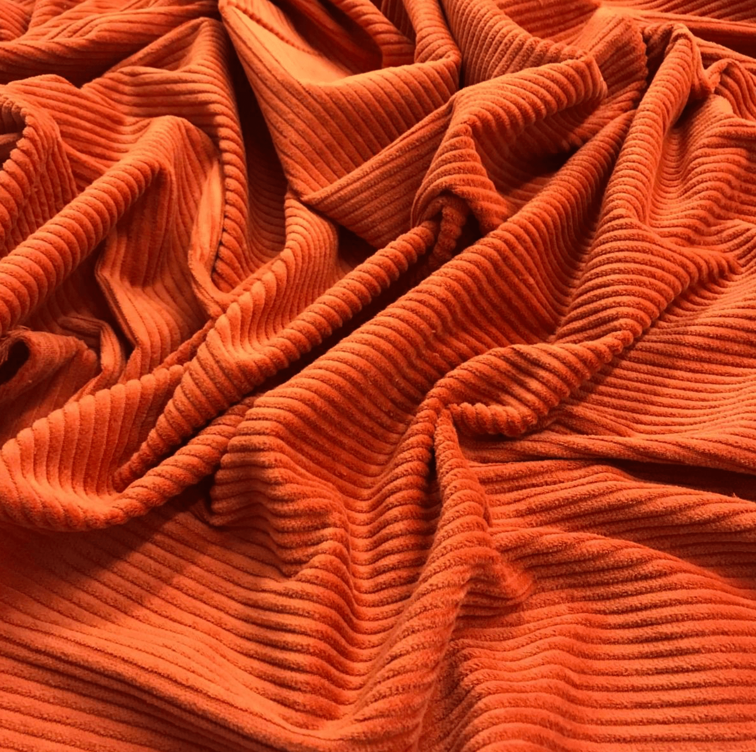 Orange 4.5 Wale 'Jumbo' Corduroy Fabric - Violet Elizabeth - Haberdashery