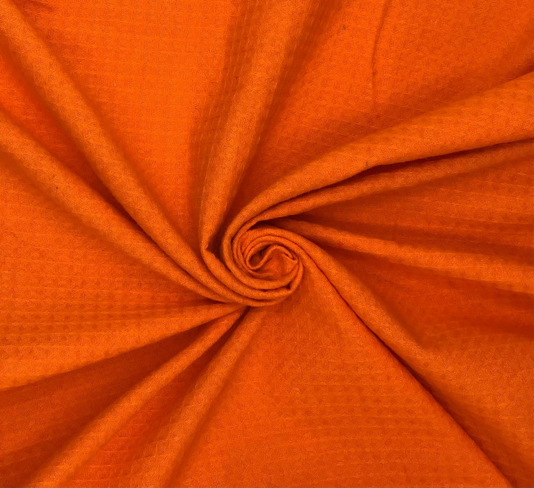 Orange Waffle hand dyed Fabric 100% Cotton - Violet Elizabeth - Haberdashery