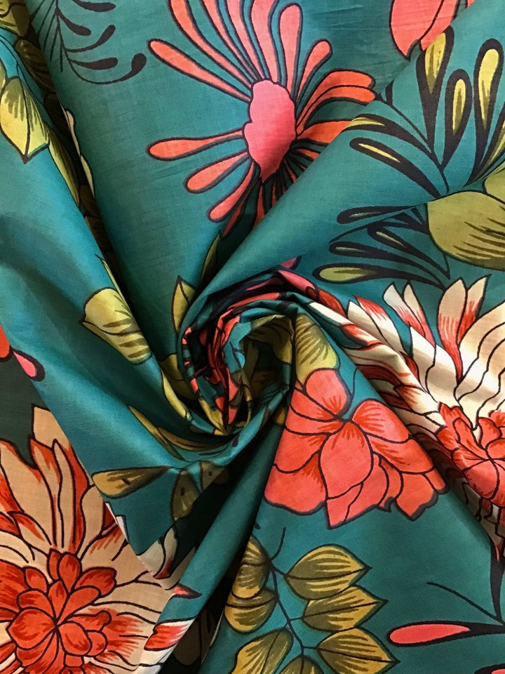 Ornamental Garden Screen Printed Screen Printed Cotton Fabric