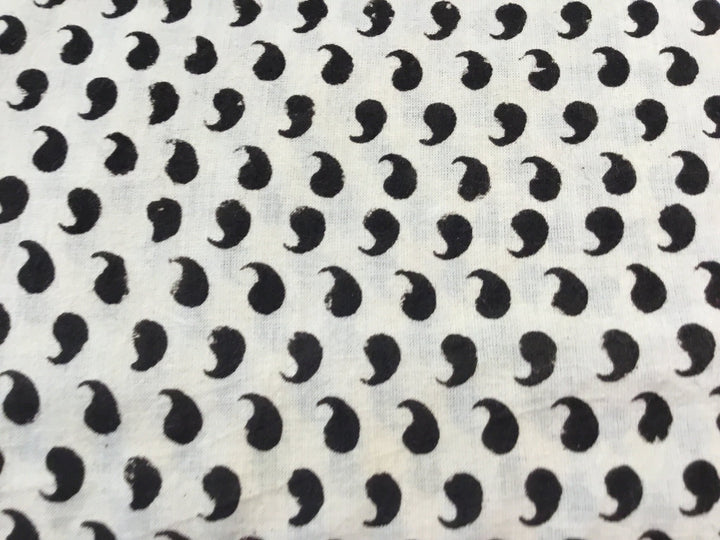 Paisley Block Printed Cotton Fabric