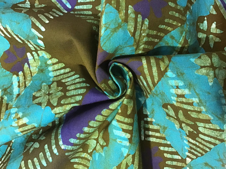 Patterned Sea Bed Batik Fabric - Violet Elizabeth - Haberdashery