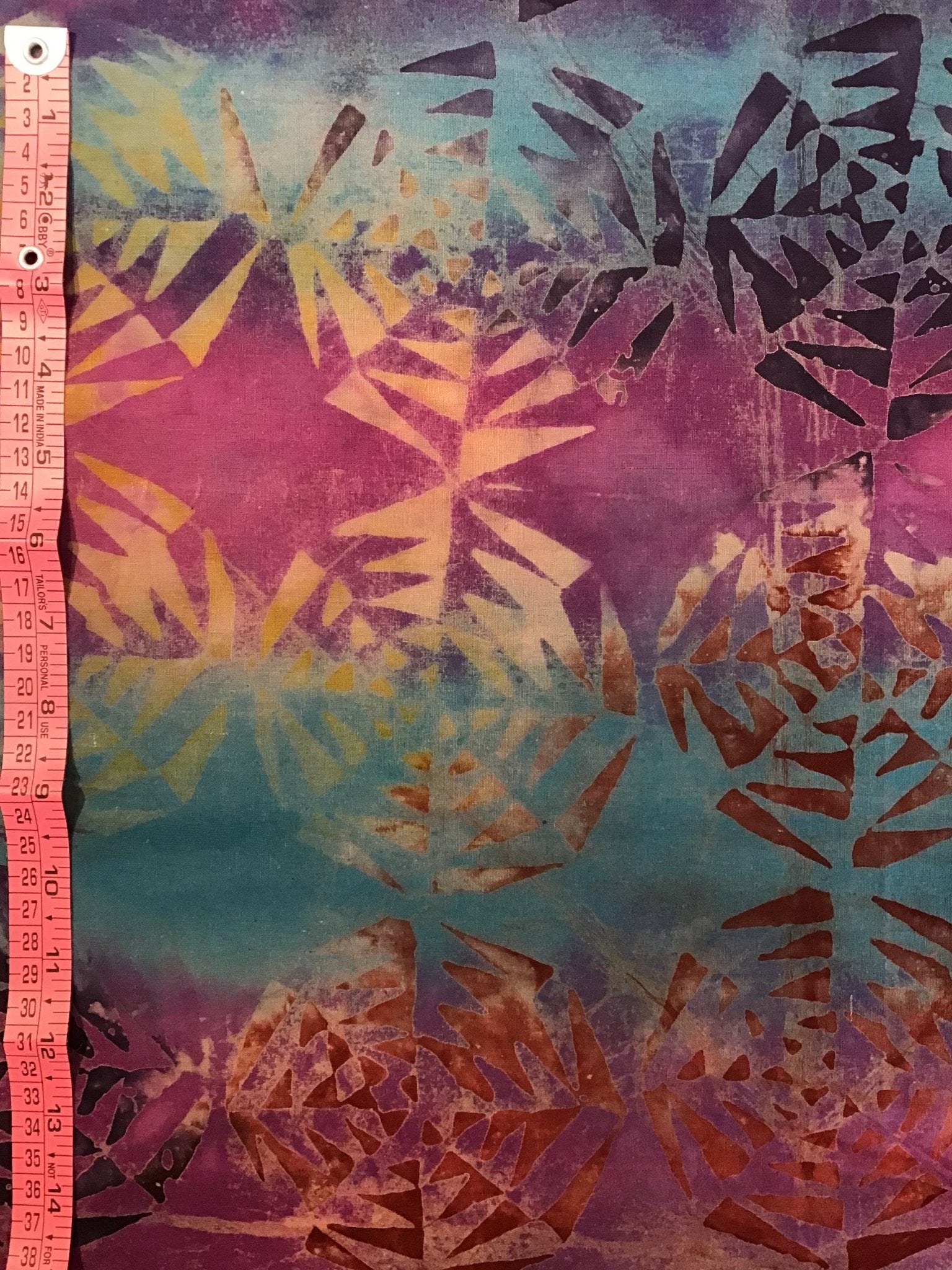 Patterned Sunset Batik Fabric - Violet Elizabeth - Haberdashery