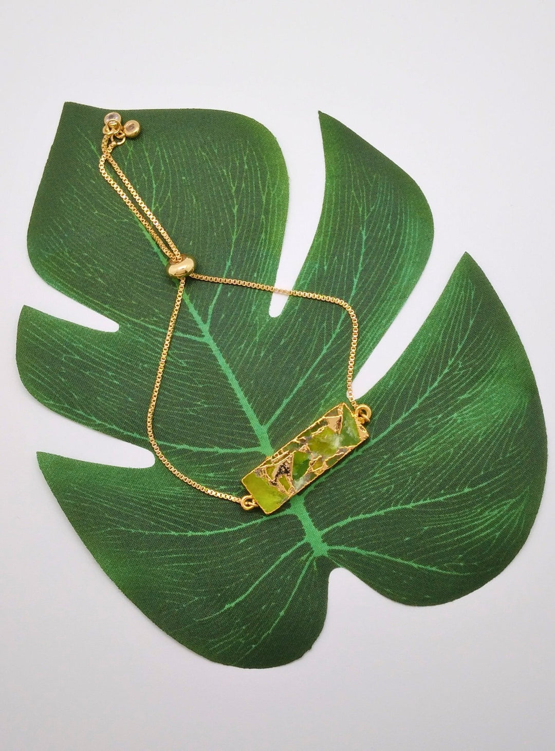 Peridot Crackle Bracelet - Violet Elizabeth - Jewellery