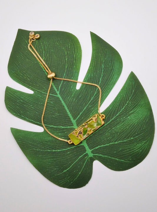 Peridot Crackle Bracelet - Violet Elizabeth - Jewellery